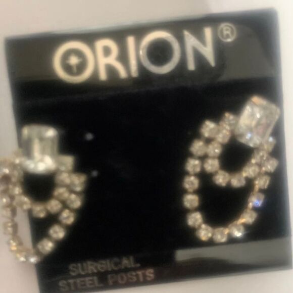 9 Orion DROPS AUSTRIAN CRYSTAL RHINESTONE SILVER CHANDELIER DANGLE EARRINGS - Picture 9 of 10